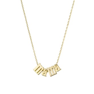 Ασημένιο επίχρυσο κολιέ Μαμά