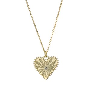 Ασημένιο επίχρυσο κολιέ Καρδιά