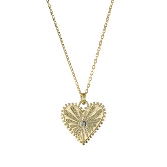 Ασημένιο επίχρυσο κολιέ Καρδιά