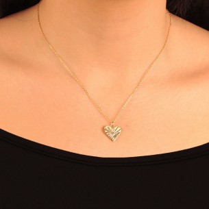 Ασημένιο επίχρυσο κολιέ Καρδιά