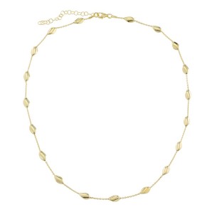 Ασημένιο επίχρυσο κολιέ Αλυσίδα Βότσαλα