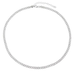Ασημένιο επιπλατινωμένο κολιέ Αλυσίδα Gourmet