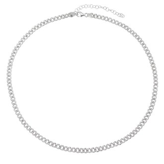 Ασημένιο επιπλατινωμένο κολιέ Αλυσίδα Gourmet