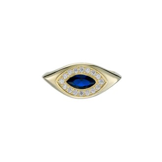 Ασημένιο επίχρυσο δαχτυλίδι Σεβαλιέ Ροζέτα Marquoise