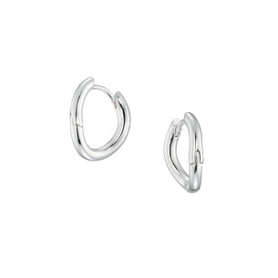 Ασημένια σκουλαρίκια huggies Κρίκοι Καμπύλες 15.00mm