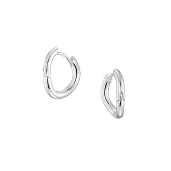 Ασημένια σκουλαρίκια huggies Κρίκοι Καμπύλες 15.00mm