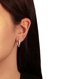 Ασημένια σκουλαρίκια huggies Κρίκοι Καμπύλες 15.00mm