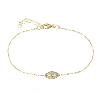 Ασημένιο επίχρυσο βραχιόλι Σχήμα Μάτι