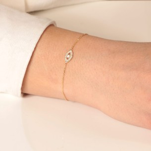 Ασημένιο επίχρυσο βραχιόλι Σχήμα Μάτι