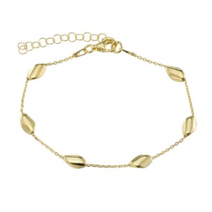 Ασημένιο επίχρυσο βραχιόλι Αλυσίδα Βότσαλα