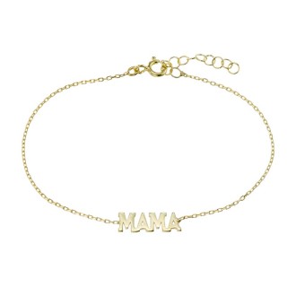 Ασημένιο επίχρυσο βραχιόλι ΜΑΜΑ