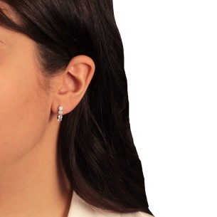 Ασημένια επίχρυσα Δίσειρα Σκουλαρίκια Μονόπετρα 13.00mm