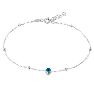 Ασημένιο επιπλατινωμένο βραχιόλι Μάτι