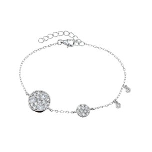 Ασημένιο επιπλατινωμένο βραχιόλι Δίσκοι