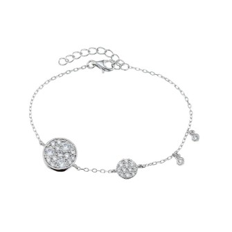 Ασημένιο επιπλατινωμένο βραχιόλι Δίσκοι