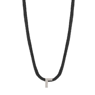 Κολιέ κορδόνι ασημένιο Αρχικό Γράμμα Γ