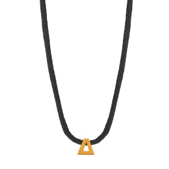 Κολιέ κορδόνι ασημένιο επίχρυσο Γράμμα Δ