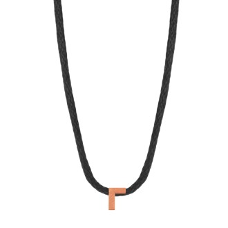 Κολιέ κορδόνι ασημένιο ρόζ Αρχικό Γράμμα Γ