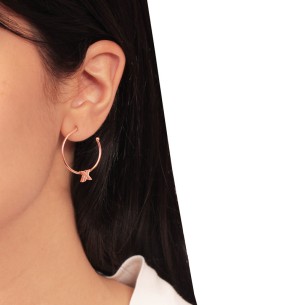 Ασημένια ρόζ σκουλαρίκια Κρίκοι Μονόγραμμα G 25.00mm