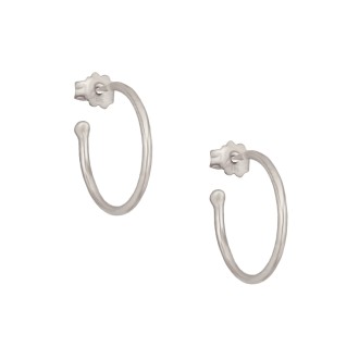 Ασημένια επιπλατινωμένα σκουλαρίκια Κρίκοι 16.00mm