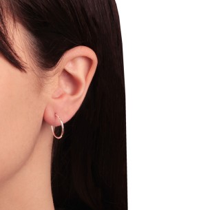 Ασημένια επιπλατινωμένα σκουλαρίκια Κρίκοι 16.00mm