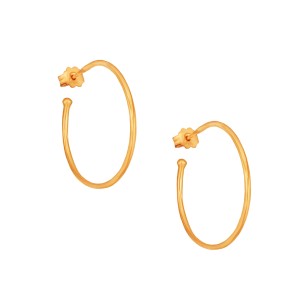 Ασημένια επίχρυσα σκουλαρίκια Κρίκοι 25.00mm