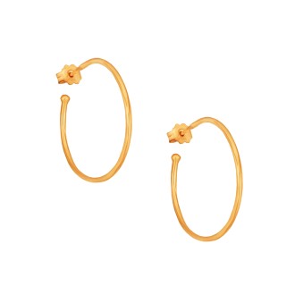 Ασημένια επίχρυσα σκουλαρίκια Κρίκοι 25.00mm