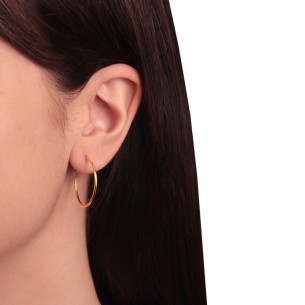 Ασημένια επίχρυσα σκουλαρίκια Κρίκοι 25.00mm