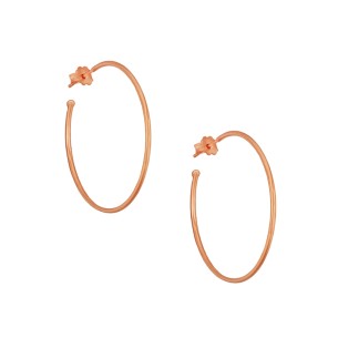 Ασημένια ρόζ επιχρυσωμένα σκουλαρίκια Κρίκοι 35.00mm