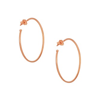 Ασημένια ρόζ επιχρυσωμένα σκουλαρίκια Κρίκοι 35.00mm