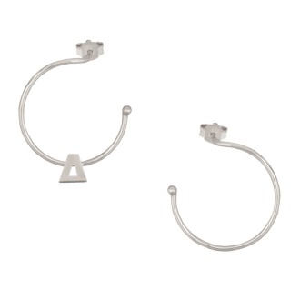 Ασημένια επιπλατινωμένα σκουλαρίκια Κρίκοι Μονόγραμμα Δ 25.00mm