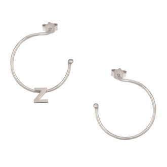 Ασημένια επιπλατινωμένα σκουλαρίκια Κρίκοι Μονόγραμμα Ζ 25.00mm