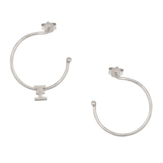 Ασημένια επιπλατινωμένα σκουλαρίκια Κρίκοι Μονόγραμμα Ξ 25.00mm