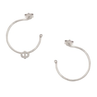 Ασημένια επιπλατινωμένα σκουλαρίκια Κρίκοι Μονόγραμμα Φ 25.00mm