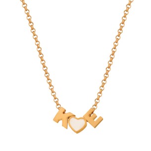 Ασημένιο επίχρυσο κολιέ Αρχικά Καρδιά