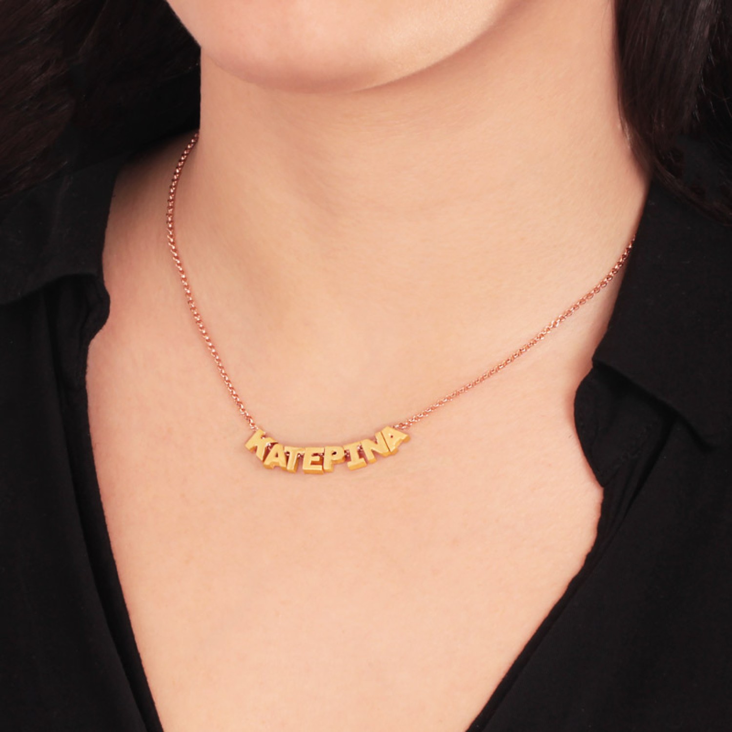 Ασημένιο επιπλατινωμένο κολιέ 8 Γράμματα