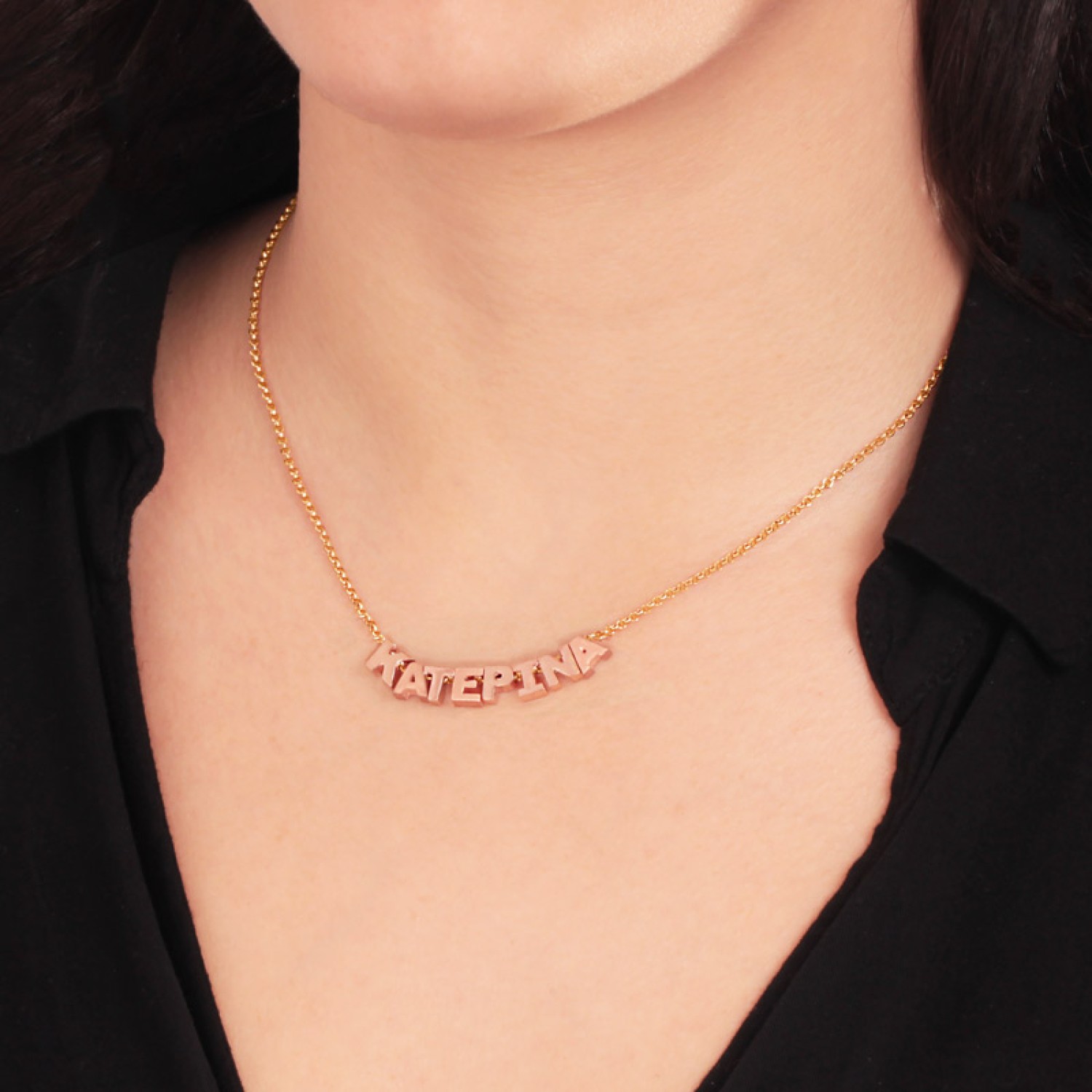 Ασημένιο επιπλατινωμένο κολιέ 8 Γράμματα